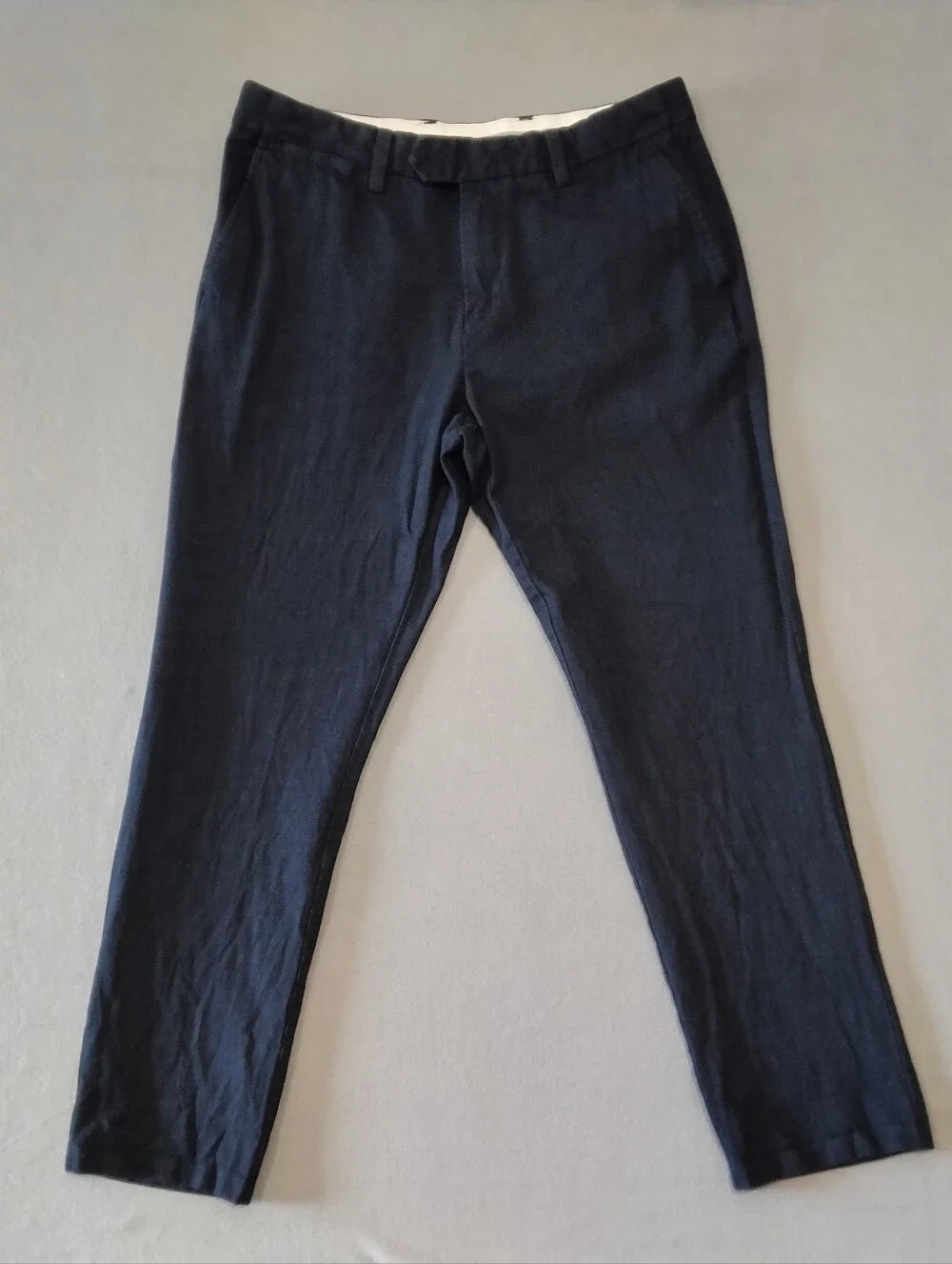 Tommy Hilfiger Slim Fit Chino Pants Mens 34X32 Navy Blue Cotton Mid Rise